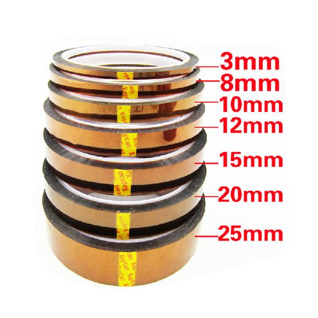 High Temp Tape, 6 Pack Kapton Polyimide High Temperature Resistant Tape Multi-Sized Value Bundle 18'', 14'', 12'', 1'' with Silicone Adhesive for Masking, Soldering etc.jpg